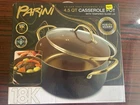 Parini Casserole Pot 4.5 Qt Golden Chef Cookware Tempered Glass Lid New. Price: $13.39.