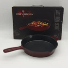Hells Kitchen 10.5" Cast Iron Skillet Pan High Heat Red Enamel Exterior Heavy New. Price: $34.99.