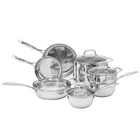Amazon Basics Stainless Steel Cookware 11-PIECE Set, Silver New. Price: $196.99.