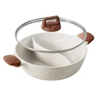 Pot Divided Double Flavor 4.5 Quart Nonstick Glass Lid Carote A14666 Hot 5-QT New. Price: $114.99.