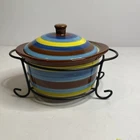 Temp-tations By Tara 9 Oz Casserole W/lid, Wire Holder PPP-JN-722337 Used. Price: $19.98.