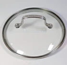 Cuisinart 8" Glass Pot Lid Cover Stainless Steel Handle Replacement Used. Price: $14.99.