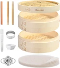 Bamboo Steamer Basket Set, 10-INCH 2-TIER For Cooking, Chopsticks Liners New. Price: $32.99.