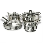 Cookware 7-PIECE Stainless Steel Set, Includes Pots And Pans New. Price: $90.99.