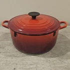 Creuset #24 4.5QT Dutch Oven Chili Red Enameled Cast Iron Euc W/spacers New. Price: $225.99.