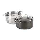 All Clad Essentials 7 Quart Hard Anodized Nonstick Multi Pot 500F Black New. Price: $209.99.
