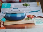 Pioneer Woman Classic Ceramic Ombre Teal Jumbo Cooker Pan 4.5 Qt New Sealed. Price: $23.24.