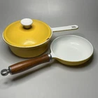 1960S-80S Descoware, Finesse, Enameled Cast Iron Skillet, And 1L Pot W/ Lid Used. Price: $45.00.