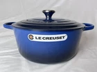 Creuset Enameled Cast Iron Signature Round Dutch Oven 7.25QT #28 Lapis Blue New. Price: $324.00.