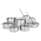 Viking 13-PIECE Tri-ply Stainless Steel Cookware Set With Glass Lids New. Price: $388.88.