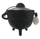 Crystalo Triple Moon 4" Cast Iron Cauldron W/ Lid - Witchcraft, Potions, Decor New. Price: $35.98.