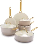 Greenpan 10 Piece Cookware Set Hard Anodized Healthy Ceramic Nonstick Taupe New. Price: $349.00.