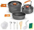 Nutrichef Camping Cookware Set - Pots, Pans, Utensils, Bowls, Cutlery (grey) New. Price: $52.49.