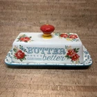 The Pioneer Woman "butter Makes Everything Better Floral Farmhouse Dish Used. Price: $10.00.