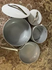 Caraway 5-PC Cookware Set Fry,saute Pan, Dutch Oven W/10.5" Used. Price: $30.00.