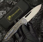 Kevin John Venom Folding Knife M390 Steel Titanium Handle W/box Used. Price: $539.99.