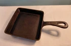 Old Mountain Cast Iron Skillet 5.5" Square, Grill Cheese Pan Used. Price: $15.00.