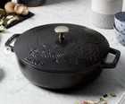 New Staub Cast Iron Braiser With Dragon Lid 1/2 Quart 2.5 Qt # 24 Matte Black. Price: $350.00.