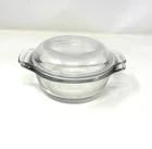 Vtg Anchor Hocking Glass Casserole Dish Mcm With Lid 12 Oz Clear # 1072 Petite Used. Price: $12.86.