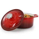 Megachef 2.7 Quart Round Enameled Cast Iron Casserole In Gradient Red New. Price: $37.94.