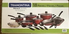 Tramontina Primaware 18 Piece Non-stick Cookware Set Steel Red New. Price: $69.99.