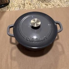 Cuisinart 3QT Grey Enamel Cast Iron Dutch Oven Roaster C1630-20 Pot W/ Lid Used. Price: $32.00.