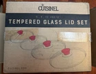 Cuisinel Glass Lids Set 6", 8", 10", 12" (15.24CM,20.32CM,25.4CM, 30.48CM) - Red New. Price: $33.74.