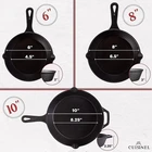 Cuisinel Cast Iron Skillets Set 3-PIECE: 6" + 8" 10" Cookware Black Used. Price: $48.05.
