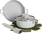 Goodcook Ceramic Cookware Set With Removable 5-PIECE, Sage Green New. Price: $125.35.