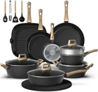 23-PIECE Pots And Pans Set Non Stick,titanium Ceramic Cookware Toxic New. Price: $109.99.