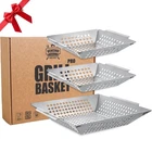 3 Pack Stainless Steel Vegetable Baskets Heavy Duty For All Grills & New. Price: $46.18.