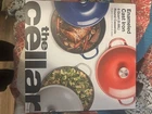 The Cellar Enameled Cast Iron 6 Quart Round Blue Casserole Pan With Lid New. Price: $52.99.
