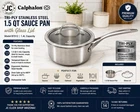 Calphalon 87012 Tri-ply Stainless Steel 1.5 Qt Sauce Pan W/ Glass Lid Clean Used. Price: $36.99.