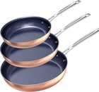 Nuwave 3-PIECE Fry Pan Set, 8 10 12 Forged Pc, Rustic Copper New. Price: $146.37.