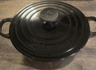 Creuset Enameled Cast Iron Round Casserole W/ Lid 18CM 1.8L Black Used. Price: $67.50.
