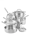 Kitchenaid 11-PIECE 3-PLAY Base Stainless Steel Pots And Pans/cookware Set New. Price: $499.00.