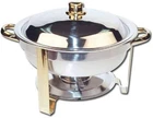 Winco Winware 4 Quart Round Stainless Steel Gold Accented Chafer New. Price: $53.30.