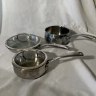 Belgique Classique Stainless Steel Cookware Set Of 3, (2 Pots, 1 Pan, Lids) Used. Price: $57.87.
