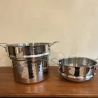 Cuisinart Stainless Steel Colander & Steamer Basket Set Silver Handles Used. Price: $40.00.