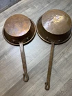 Vintage Hand-forged Copper Sauce Pans Set Of 2 Tin-lined Hearth Cookware (B9) Used. Price: $89.50.