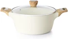 Sensarte Ceramic Nonstick Stock Pot With Lid, 2.6/4.5/6.6/8.5 Qt Soup Casser New. Price: $68.42.