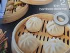 Miu 10-INCH 2 Tier Bamboo Steamer Basket With Ss Ring Adapter New Box. Price: $29.99.