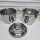 All-clad Metalcrafters 6-QT Pot/strainer + Lid Induction Compatible- Stainless Used. Price: $99.99.