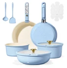 Ceramic Cookware Set 15PCS Non Stick Pots Pans Detachable Handle Carote Kitchen New. Price: $154.99.