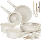 Astercook 20 Piece Pots And Pans Stackable Set "cream White" New. Price: $69.99.