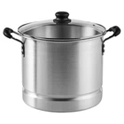 Imusa 10QT Aluminum Steamer Or Stock Pot With Glass Lid & Removable Rack New. Price: $35.93.