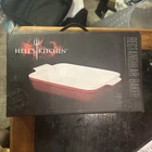 Hells Kitchen Red Enameled Stoneware 10 X 7 Rectangular Baker 1.25 Qt Ramsay. Price: $36.49.