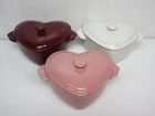 Pioneer Woman Mini Hearts Casserole Cocotte Lid 3PC Set Red Merlot Pink White New. Price: $59.95.