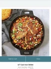 Nib Pampered Chef 12" Cast Iron Skillet #100179 Double Handles New In Box. Price: $60.00.