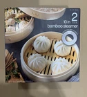 Miu 10" 2-TIER Bamboo Steamer With Lid & Stainless Steel Ring Adapter New. Price: $15.00.